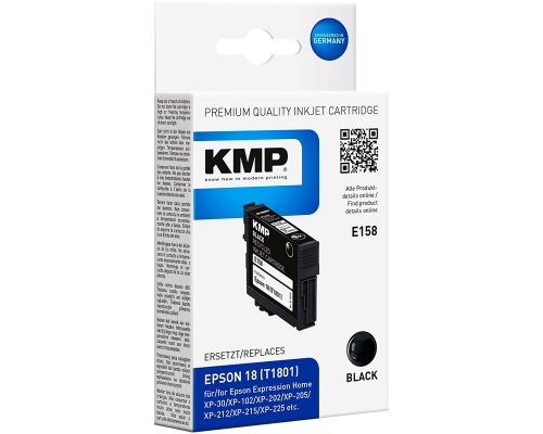 KMP E158 kompatible Druckerpatrone als Ersatz für Epson 18 jetzt kaufen schwarz