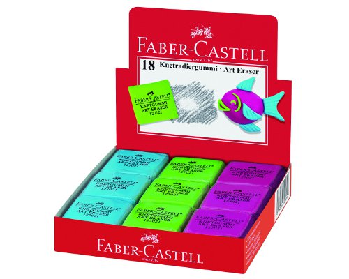 Faber-Castell Knetradierer ART ERASER, für Kohle, Pastell, farbig sortiert.
