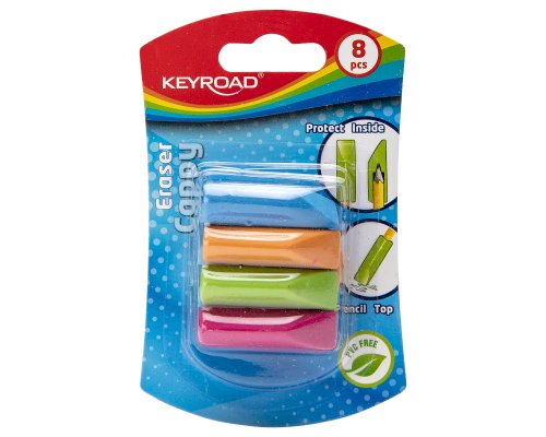8 Stück Radiergummi Aufsatz für Bleistifte von Keyroad im Set