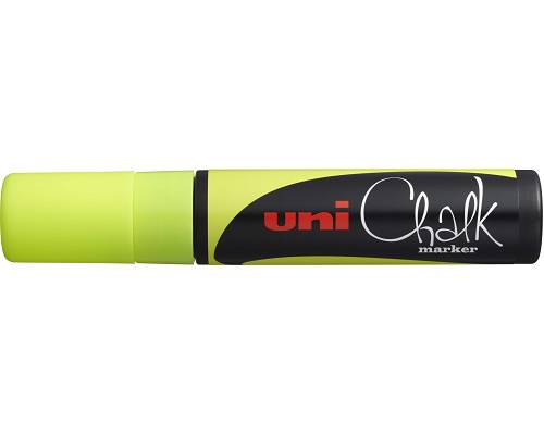 Kreidemarker uni Chalk PWE-17K, Keilspitze, Gelb