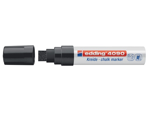 Kreidemarker edding 4090, 4 - 15 mm, Keilspitze, Schwarz