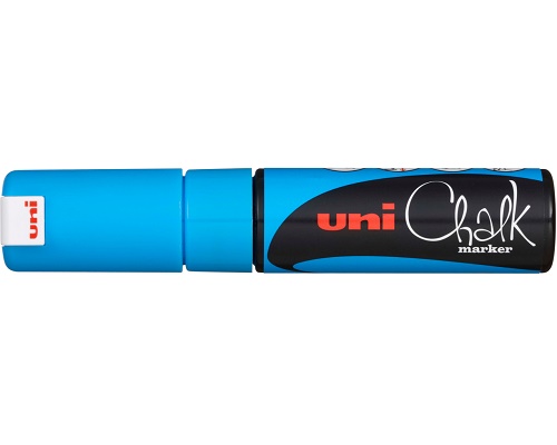 Kreidemarker uni Chalk PWE-8K, Keilspitze, hellblau