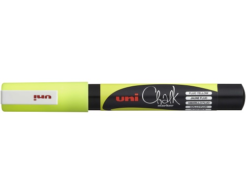 Kreidemarker uni Chalk PWE-3MS, Rundspitze, Gelb