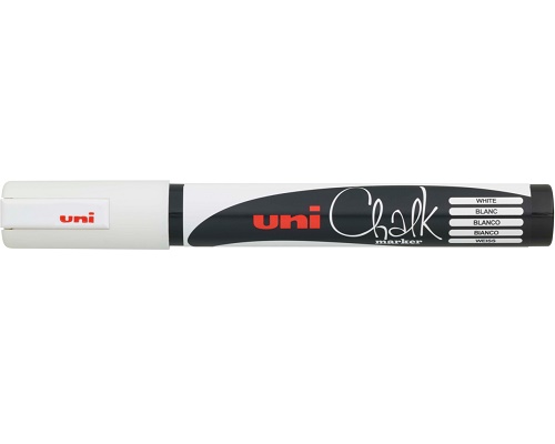 Kreidemarker uni Chalk PWE-5M, Rundspitze, weiß