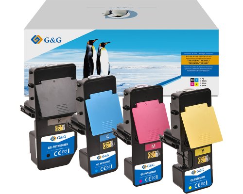 Kompatibel mit Kyocera TK-5240K, TK-5240C, TK-5240M, TK-5240Y Toner -Kombipack- jetzt kaufen je 1x Schwarz, Cyan, Magenta, Gelb Marke: G&G