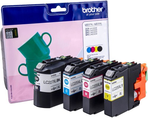 Brother LC-227XL Original-Tinten-Value-Pack jetzt kaufen = LC-227XLBK, LC-225XLC, LC-225XLM, LC-225XLY (Schwarz, Cyan, Magenta, Gelb)