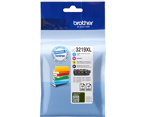 Brother LC-3219XLVAL Originalpatronen-Valuepack Schwarz jetzt kaufen , Cyan, Magenta, Gelb