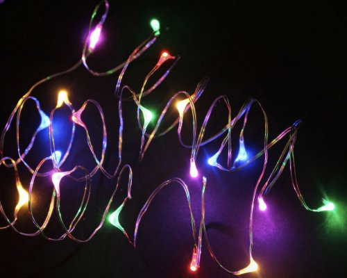 LED Lichterkette mit 20 Mikro LEDs, multicolor, batteriebetrieben, 110 cm