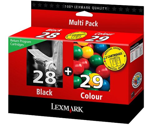 Kombipack: Original Lexmarkpatronen Nr.28 (Schwarz) + Nr.29 Color jetzt kaufen