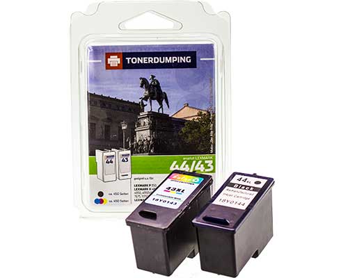 Kompatibel mit Lexmark 43XL / 44XL Druckerpatronen Multipack 1x Schwarz + 1x Farbe jetzt kaufen von TONERDUMPING