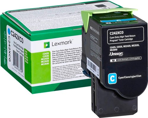 Lexmark XXL-Original-Toner C242XC0 jetzt kaufen (3.500 Seiten) Cyan