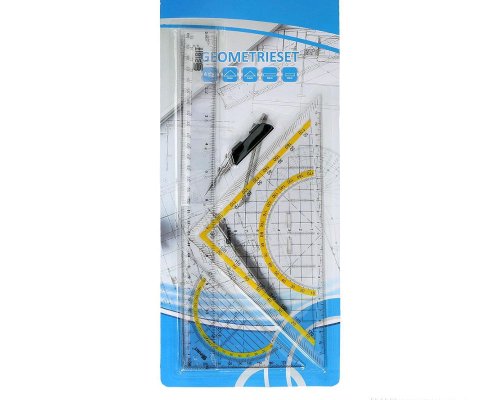 Linealset 4-teilig 30cm, 15cm, 2 Geodreiecke