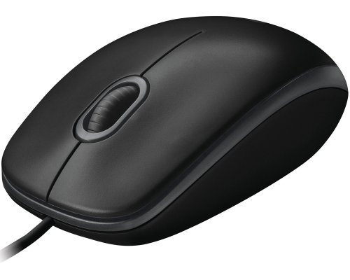 Logitech Mouse B100, optisch, 800 dpi, mit Scrollrad, 3 Tasten, schwarz