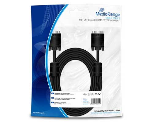 SVGA Monitor Kabel 5m Schwarz 2xStecker von MediaRange MRCS106
