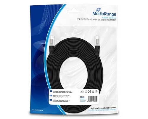 Netzwerkkabel/ Patchkabel CAT6 bis 1GBit, RJ45, Schwarz, 15m von MediaRange MRCS121