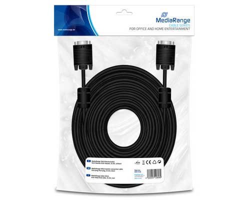 SVGA Monitor Kabel 25m Schwarz 2xStecker von MediaRange MRCS126