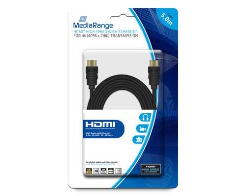 MediaRange HDMI Kabel 5m vergoldete Stecker (18 GB/s) MRCS158
