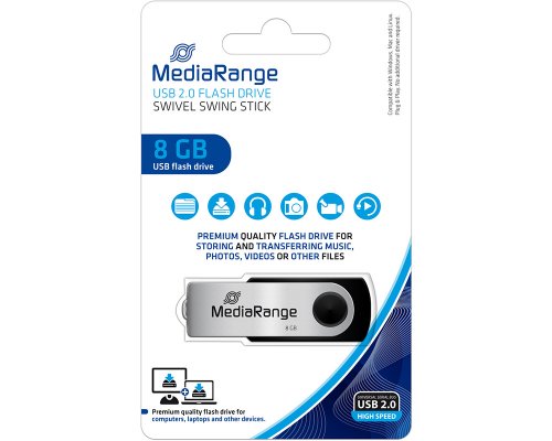 MediaRange USB-Stick 8GB, USB 2.0 MR908