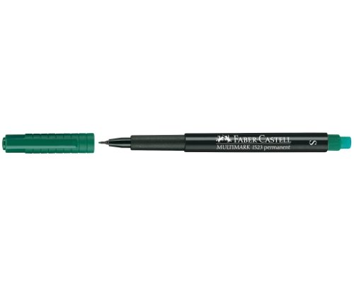 Faber-Castell CD-/Permanentmarker MULTIMARK S, wasserfest, 0,4 mm, mit Radierer, grün