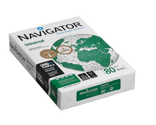 500 Blatt Druckerpapier/ Kopierpapier A4 NAVIGATOR Kopierpapier Universal 80g EU-Blume, FSC®-zertifiziert (169 CI)