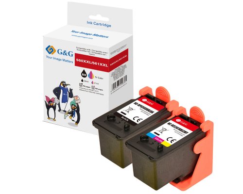 Kompatibel mit Canon PG-560XL + CL-561XL/ 3712C001+ 3730C001 XXL-Druckerpatronen Schwarz + Color jetzt kaufen (21 + 16 ml/ 655 + 635 Seiten) Marke: G&G