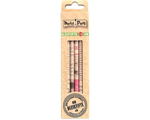 6 Bleistifte hergestellt aus recyceltem Papier Stärke HB von NewPen
