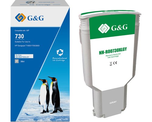 Kompatibel mit HP 730 Tintenpatrone P2V72A Inhalt: 300 ml jetzt kaufen grau - Marke: G&G