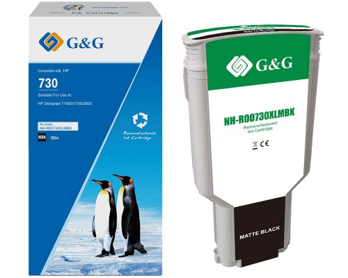 Kompatibel mit HP 730 Tintenpatrone P2V71A Inhalt: 300 ml jetzt kaufen mattschwarz - Marke: G&G