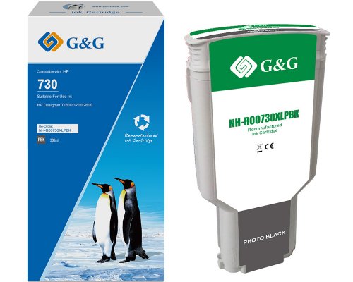 Kompatibel mit HP 730 Tintenpatrone P2V73A Inhalt: 300 ml jetzt kaufen fotoschwarz - Marke: G&G