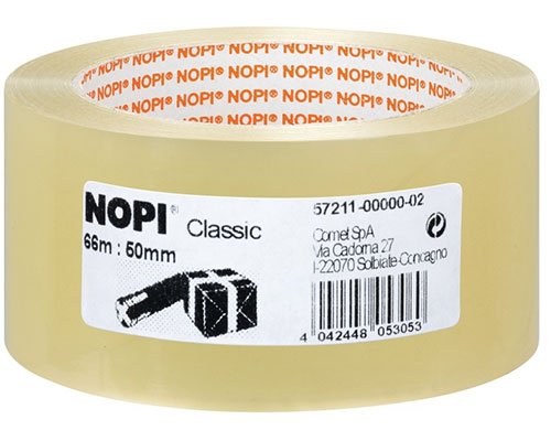 1 Rolle NOPI Packband von TESA Paketklebeband transparent 50mm x 66m, Qualität 4042 Classic