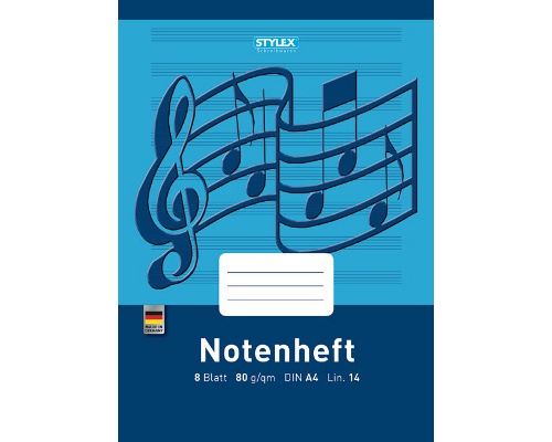 Notenheft DIN A4, 8 Blatt