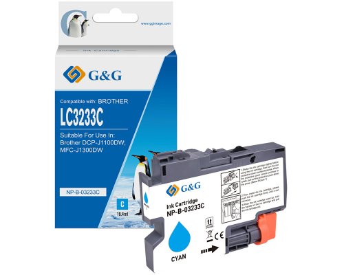 Kompatibel mit Brother LC-3233C DruckerpatroneCyan jetzt kaufen - Marke: G&G