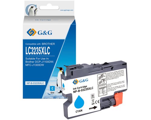 Kompatibel mit Brother LC-3235XL-C Druckerpatrone Cyan jetzt kaufen - Marke: G&G