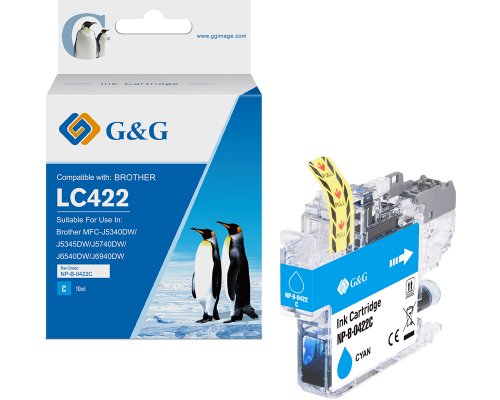 Kompatibel mit Brother 422 Druckerpatrone LC422C jetzt kaufen cyan (550 Seiten) - Marke: G&G