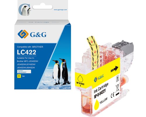 Kompatibel mit Brother 422 Druckerpatrone LC422Y jetzt kaufen gelb (550 Seiten) - Marke: G&G