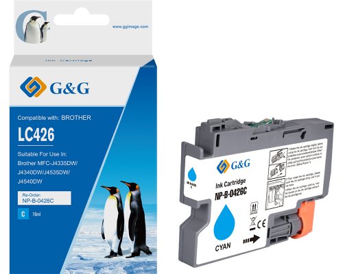 Kompatibel mit Brother 426 Druckerpatrone LC-426C jetzt kaufen cyan (1.500 Seiten) - Marke: G&G