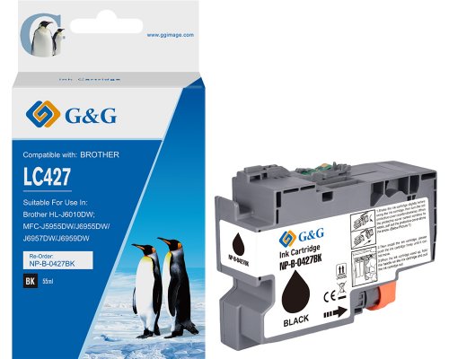 Kompatibel mit Brother 427 Druckerpatrone LC-427BK jetzt kaufen schwarz - Marke: G&G