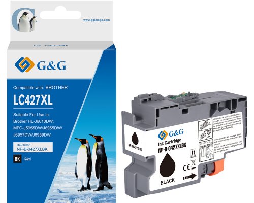 Kompatibel mit Brother 427XL Druckerpatrone LC-427XLBK jetzt kaufen schwarz - Marke: G&G