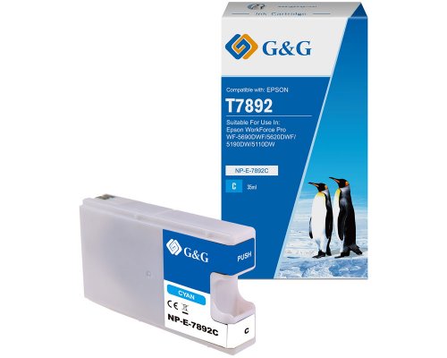 Kompatibel mit Epson 78XXL/ T7892 Druckerpatrone Cyan (ohne Füllstandanzeige) jetzt kaufen - Marke: G&G