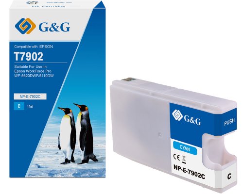 Kompatibel mit Epson 79XL/ T7902/ C13T79024010 XL-Druckerpatrone Cyan (ohne Füllstandanzeige) jetzt kaufen - Marke: G&G