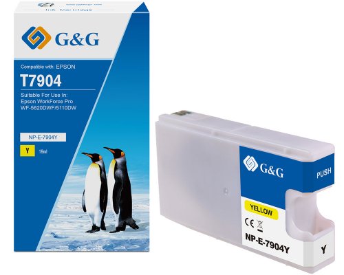 Kompatibel mit Epson 79XL/ T7904/ C13T79044010 XL-Druckerpatrone Gelb (ohne Füllstandanzeige) jetzt kaufen - Marke: G&G