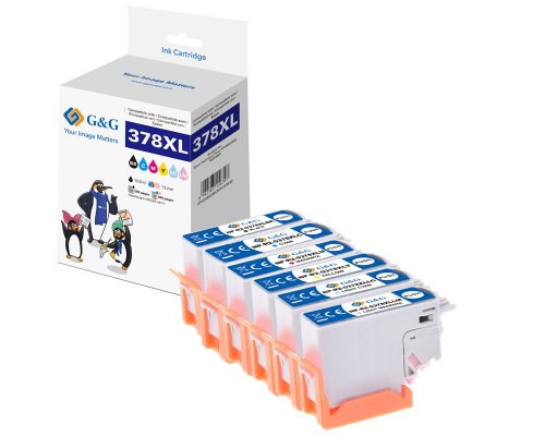 Kompatibel mit Epson 378XL/ C13T37984010 XL-Druckerpatronen je 1x Schwarz, Cyan, Magenta, Gelb, Hell-Cyan, Hell-Magenta jetzt kaufen - Marke: G&G