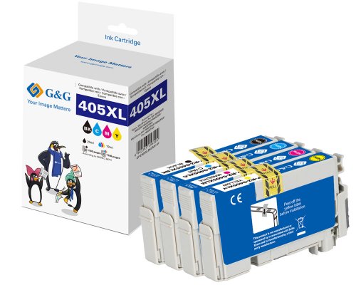 Kompatibel mit Epson 405XL/ C13T05H64010 4x XL-Druckerpatronen 1x schwarz, 1x cyan, 1x magenta, 1x gelb jetzt kaufen - Marke: G&G