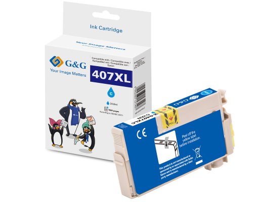 Kompatibel mit Epson 407/ C13T07U240 Druckerpatrone Cyan jetzt kaufen - Marke: G&G