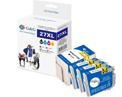 Kompatibel mit Epson 27XL Druckerpatronen 4er-Set: Je 1x Schwarz, Cyan, Magenta, Gelb jetzt kaufen - Marke: G&G