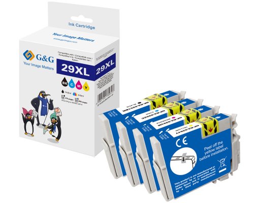Kompatibel mit Epson 29XL/ T2996/ C13T29964012 XL-Druckerpatronen 4er-Set: Je 1x Schwarz, Cyan, Magenta, Gelb jetzt kaufen - Marke: G&G