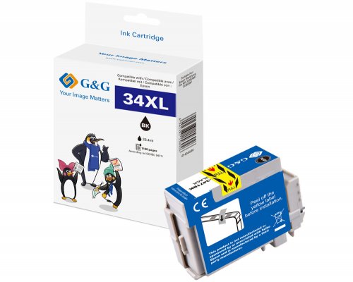 Kompatibel mit Epson 34XL/ C13T34714012 XL- Druckerpatrone Schwarz jetzt kaufen - Marke: G&G
