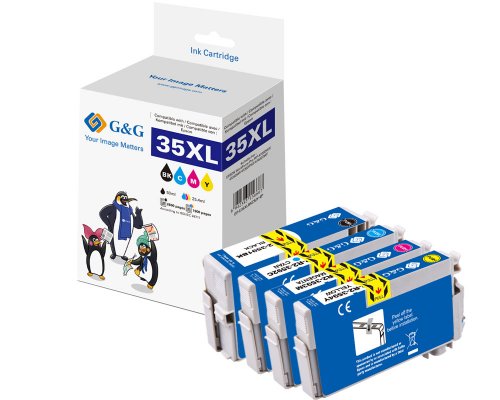 Kompatibel mit Epson 35XL/ C13T35964010 Druckerpatronen Multipack: 1x Schwarz, 1x Cyan, 1x Magenta, 1x Gelb jetzt kaufen - Marke: G&G