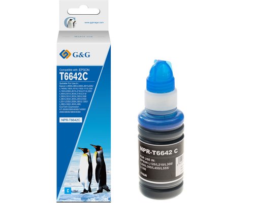 Kompatibel mit Epson T664 / C13T664240 Tintenflasche Cyan jetzt kaufen - Marke: G&G