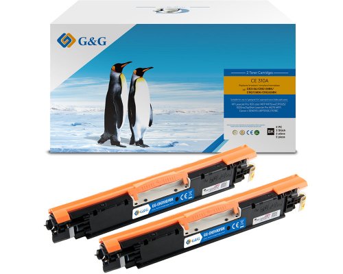 Kompatibel mit HP 126A / CE310AD/ Canon 729BK Toner Doppelpack: 2x Schwarz jetzt kaufen - Marke: G&G